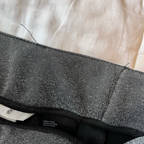 H&M Glittery Metallic Silver Zip Cuff Treggings 8 - Picture 13 of 13